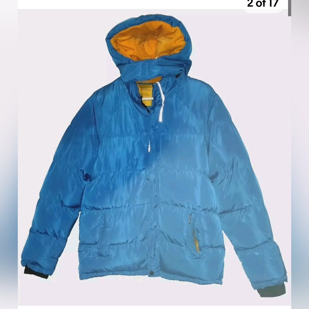 Wantdo Puffer Ski Jacket Coat BLUE & GOLD KidsUnisex WARM Winter SIZE 14/16 KIDS